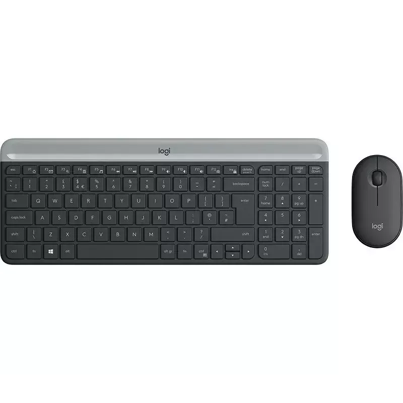 Logitech MK470 Ασύρματο πληκτρολόγιο+ποντίκι, Graphite, ποντίκι συμπεριλαμβάνεται, QWERTY US, USB