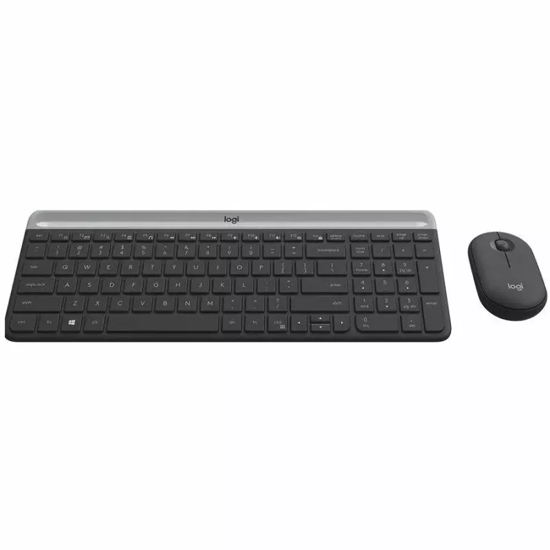 Logitech MK470 Ασύρματο πληκτρολόγιο+ποντίκι, Graphite, ποντίκι συμπεριλαμβάνεται, QWERTY US, USB
