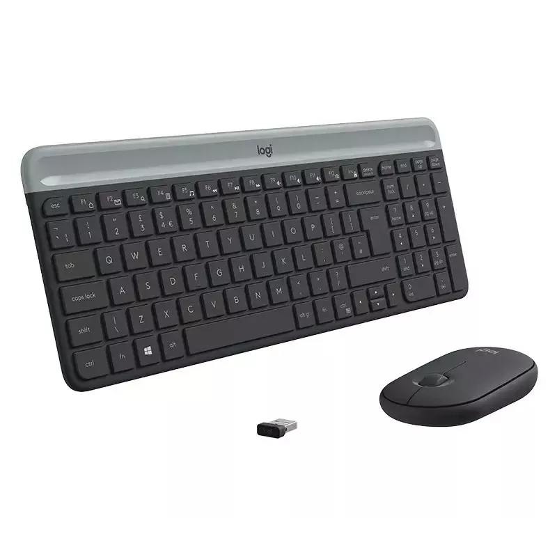 Logitech MK470 Ασύρματο πληκτρολόγιο+ποντίκι, Graphite, ποντίκι συμπεριλαμβάνεται, QWERTY US, USB