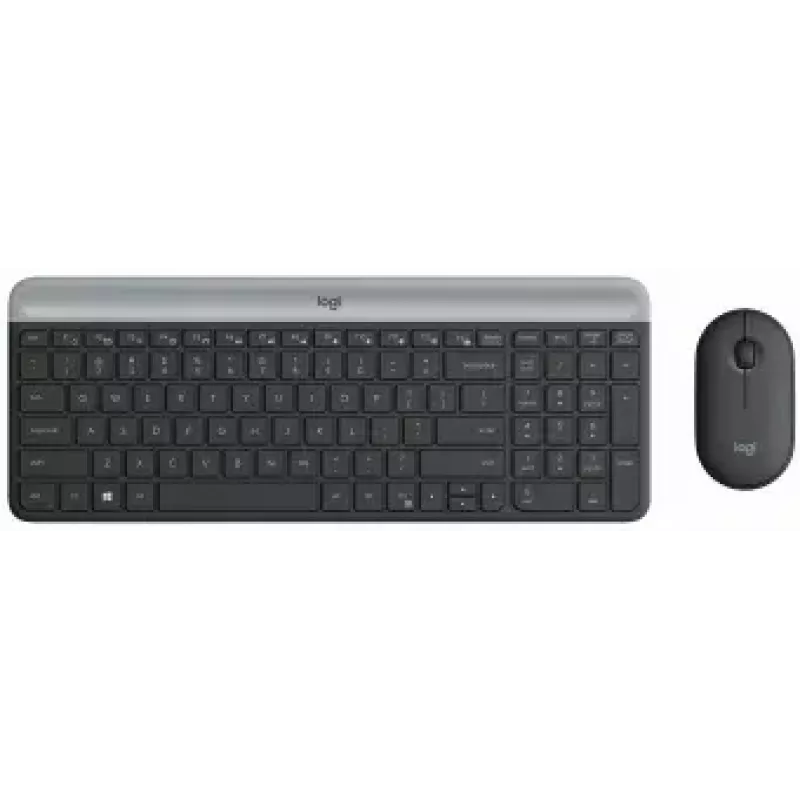 Logitech MK470 Ασύρματο πληκτρολόγιο+ποντίκι, Graphite, ποντίκι συμπεριλαμβάνεται, QWERTY US, USB
