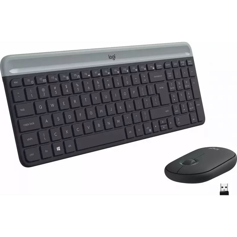Logitech MK470 Ασύρματο πληκτρολόγιο+ποντίκι, Graphite, ποντίκι συμπεριλαμβάνεται, QWERTY US, USB