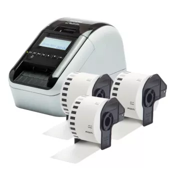 Brother QL-820NWBCVM Εκτυπωτής ετικετών θερμικής μεταφοράς Έγχρωμος 300 x 600 DPI 176 mm/s Ενσύρματο & Ασύρματο Ethernet/LAN DK Wi-Fi Bluetooth