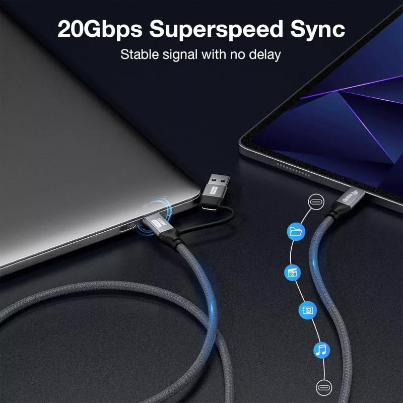 Equip 128431 Καλώδιο USB USB 3.2 Gen 2x2 1 m USB A/USB C USB C Μαύρο