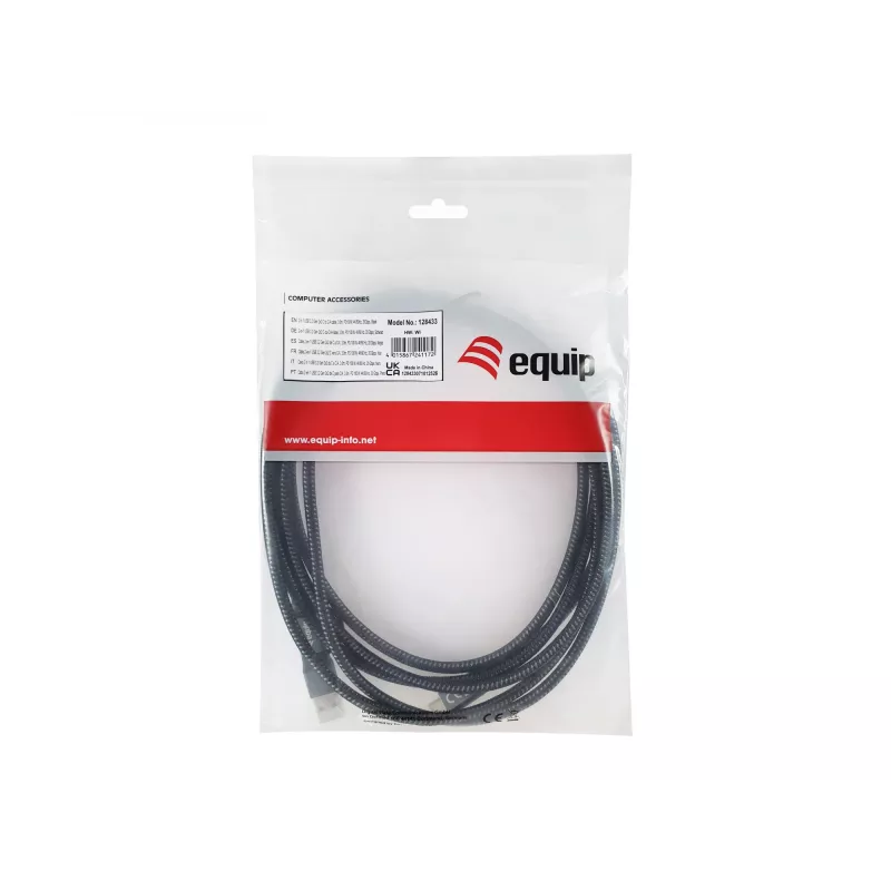 Equip 128433 Καλώδιο USB USB 3.2 Gen 2x2 3 m USB A/USB C USB C Μαύρο