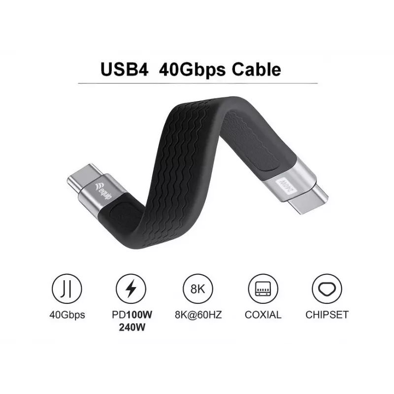 Equip 128410 Καλώδιο USB USB4 Gen 3x2 0,13 m USB C Μαύρο