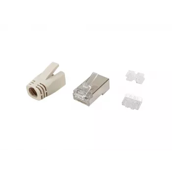 Equip Cat.6A RJ45 σετ θωρακισμένων βυσμάτων 100 τεμ. Ανοξείδωτο ατσάλι διαφανές λευκό