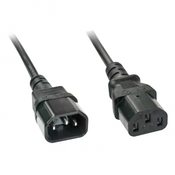 Lindy 2m Καλώδιο επέκτασης C14 σε C13, 2 m, Υποδοχή C14, Υποδοχή C13, H05VV-F3G