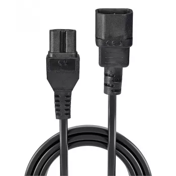 Lindy 2m Καλώδιο τροφοδοσίας IEC C14 σε IEC C15 'Hot Condition', Μαύρο