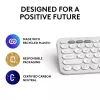 Συμπαγές Mini Πληκτρολόγιο Logitech Pebble Keys 2 K380s — RF Wireless + Bluetooth, QWERTY US International, λευκό