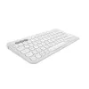 Συμπαγές Mini Πληκτρολόγιο Logitech Pebble Keys 2 K380s — RF Wireless + Bluetooth, QWERTY US International, λευκό