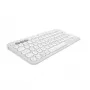 Συμπαγές Mini Πληκτρολόγιο Logitech Pebble Keys 2 K380s — RF Wireless + Bluetooth, QWERTY US International, λευκό
