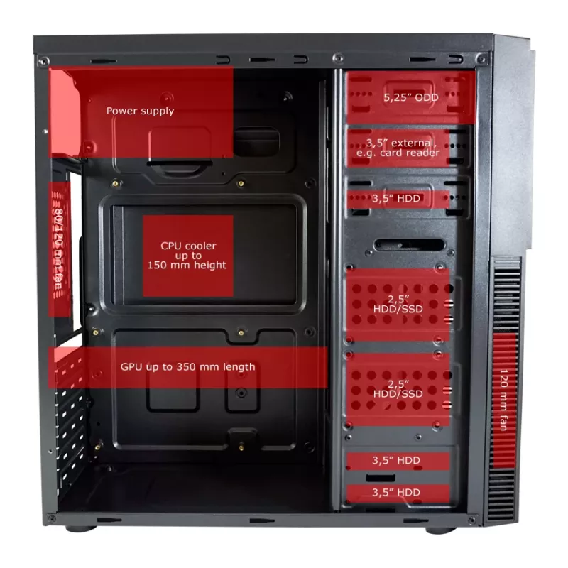 Κουτί PC LC-Power LC-7041B-ON Midi Tower Μαύρο