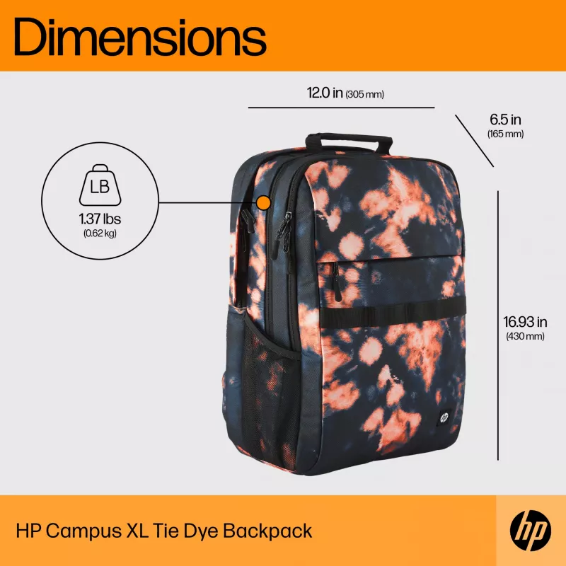 Σακίδιο ελεύθερου χρόνου HP Campus XL Tie Dye Σακίδιο Μαύρο Πολυεστέρας