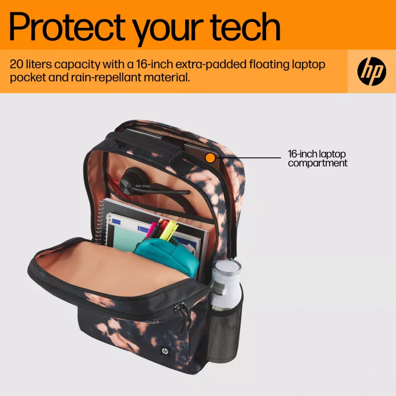Σακίδιο ελεύθερου χρόνου HP Campus XL Tie Dye Σακίδιο Μαύρο Πολυεστέρας