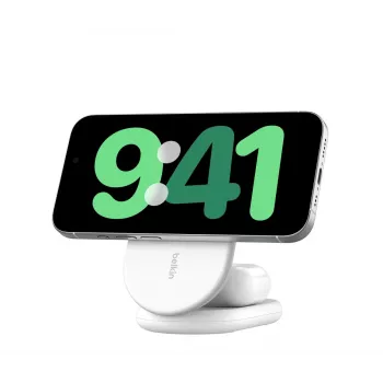 BELKIN Boostcharge Qi2 15w Magnetic 2in1 Stand – Λευκό