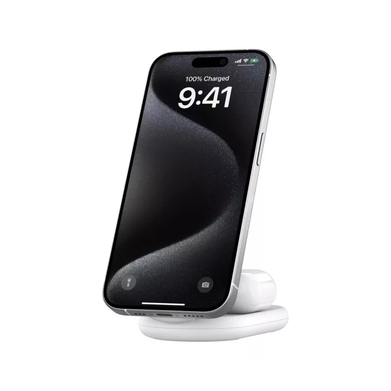 BELKIN Boostcharge Qi2 15w Magnetic 2in1 Stand – Λευκό