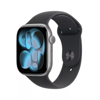 APPLE Watch Series 11 GPS + Cellular 46mm Θήκη αλουμινίου Space Grey με μαύρο λουράκι Sport S/M