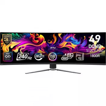 MSI MPG 491CQPXDE QD-OLED Οθόνη υπολογιστή 124,5 cm (49 ίντσες) 5120 x 1440 Pixel Dual QHD Μαύρο