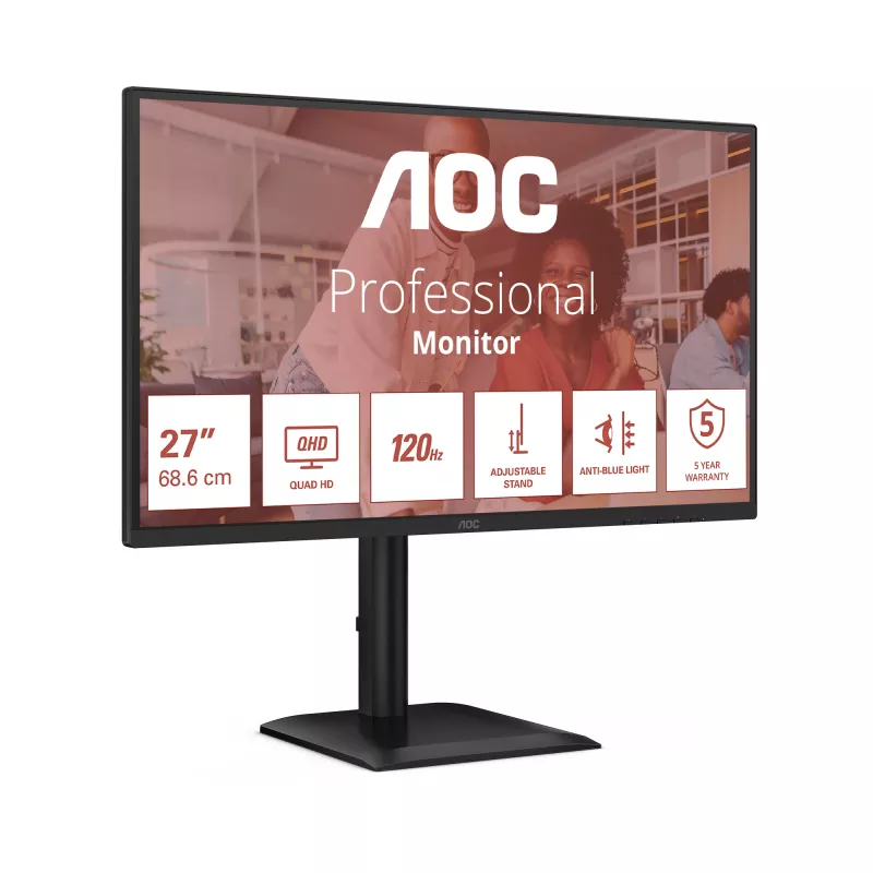 AOC E4 Q27E4CV Οθόνη υπολογιστή 68,6 cm (27 ίντσες) 2560 x 1440 Pixel Quad HD LED Μαύρο