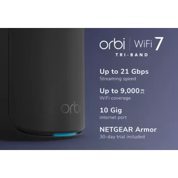 NETGEAR Orbi 870 Tri-Band (2,4 GHz / 5 GHz / 6 GHz) Wi-Fi 7 μαύρο 4 εσωτερικές κεραίες