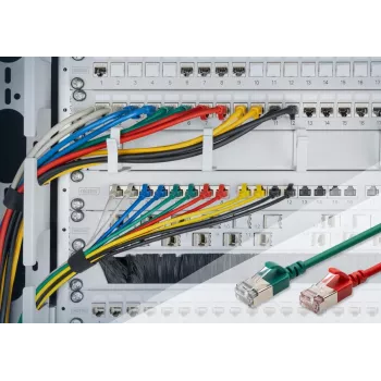 DIGITUS λεπτό καλώδιο patch - CAT6A - F-FTP - 1m - γκρι