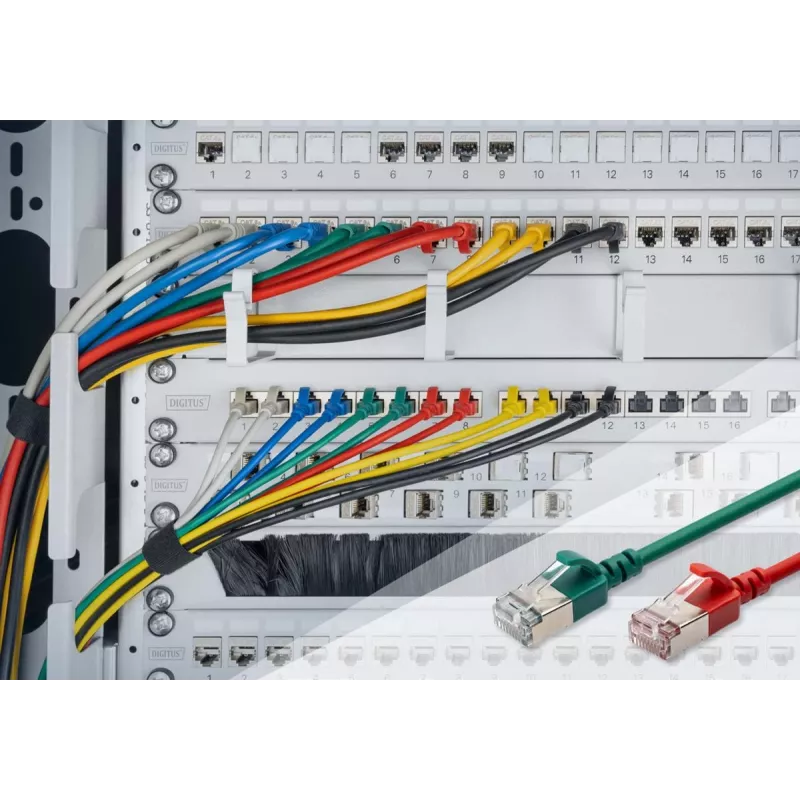 DIGITUS λεπτό καλώδιο patch - CAT6A - F-FTP - 1m - γκρι