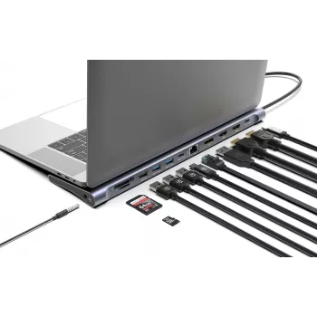 Dock/Hub Manhattan USB-C 10 θύρες 4K 60Hz Power Delivery