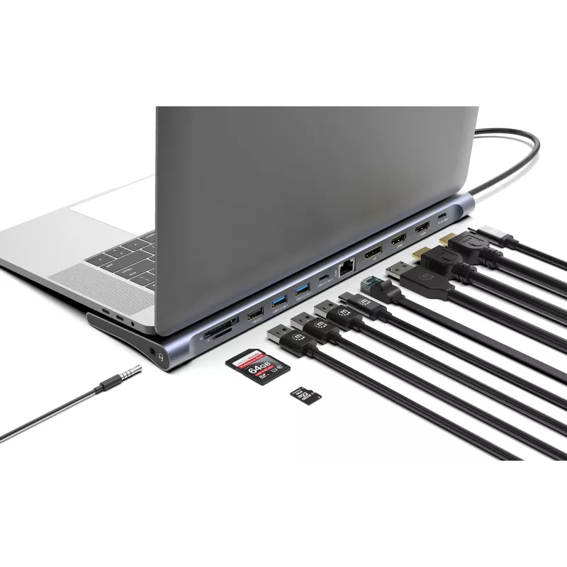 Dock/Hub Manhattan USB-C 10 θύρες 4K 60Hz Power Delivery