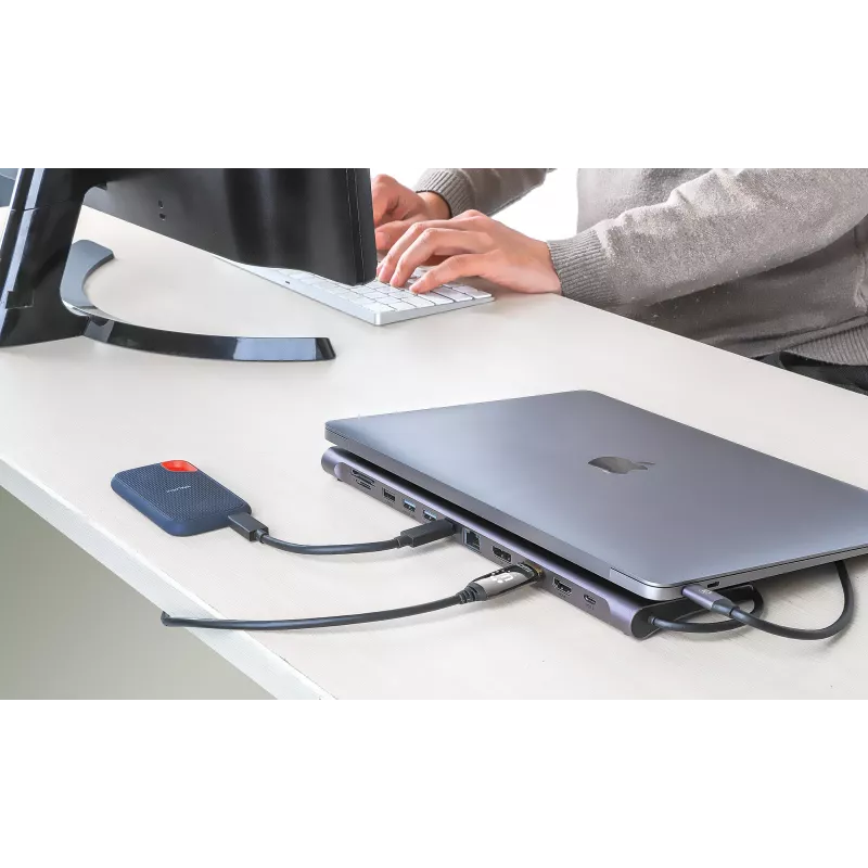 Dock/Hub Manhattan USB-C 10 θύρες 4K 60Hz Power Delivery