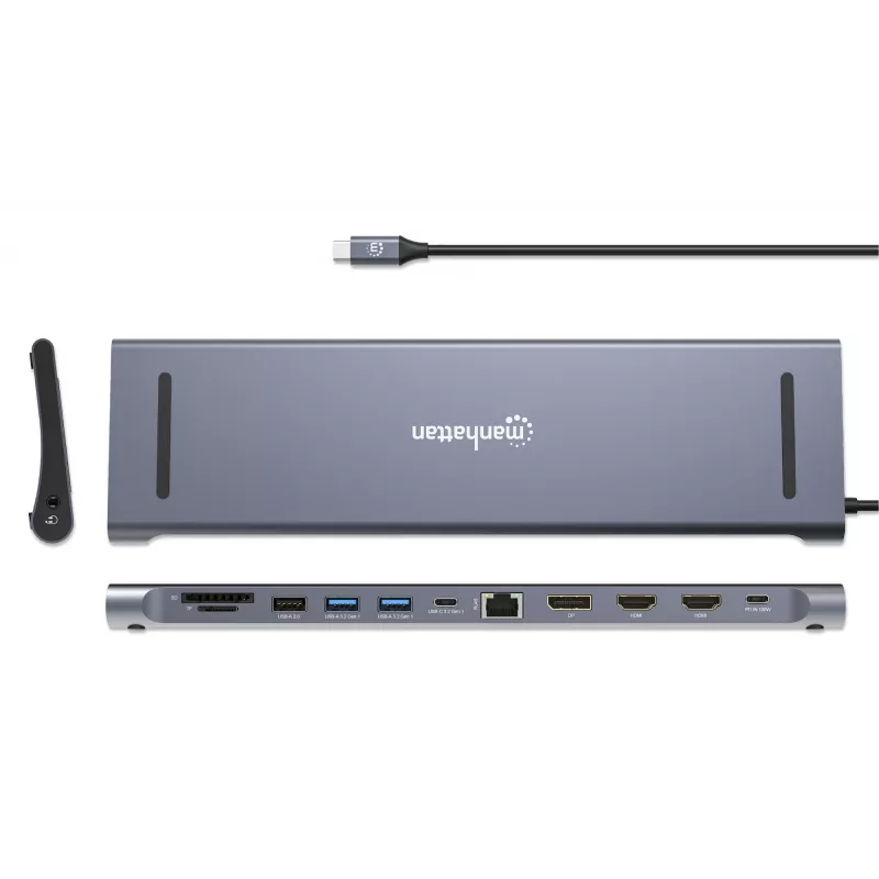 Dock/Hub Manhattan USB-C 10 θύρες 4K 60Hz Power Delivery