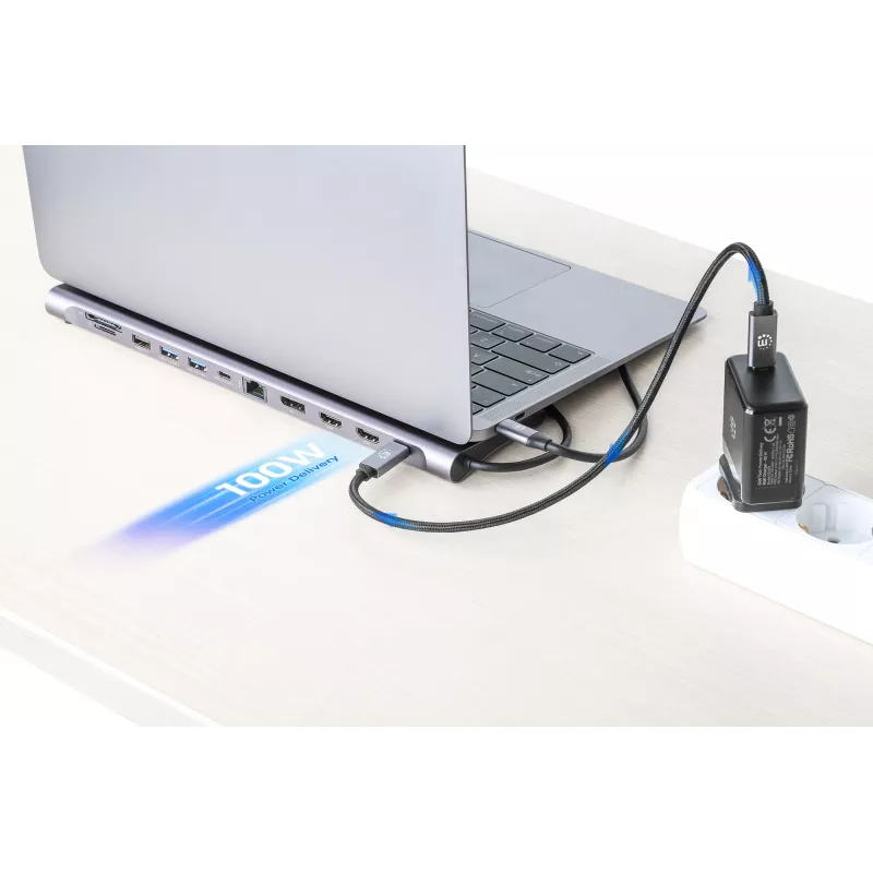 Dock/Hub Manhattan USB-C 10 θύρες 4K 60Hz Power Delivery