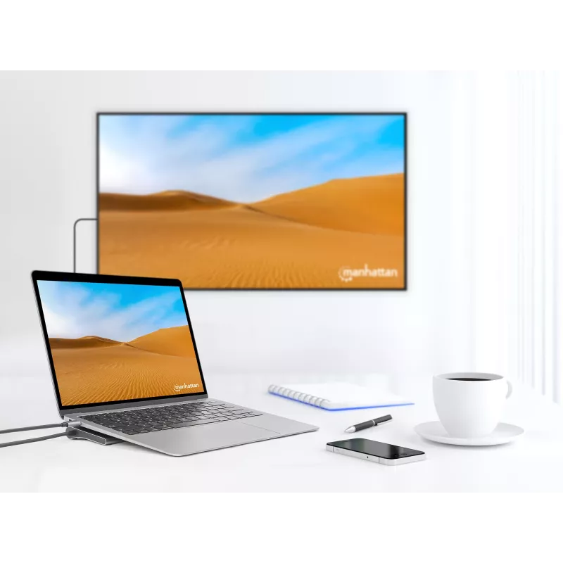 Dock/Hub Manhattan USB-C 10 θύρες 4K 60Hz Power Delivery