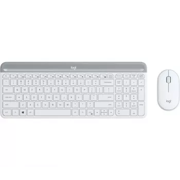 LOGITECH Λεπτό ασύρματο σετ πληκτρολογίου και ποντικιού Mk470 - Offwhite - Qwerty US/international