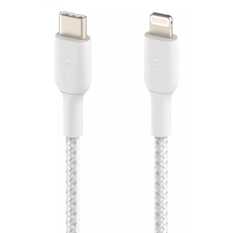 BELKIN Καλώδιο Lightning σε USB-C Πλεκτό 1m Λευκό