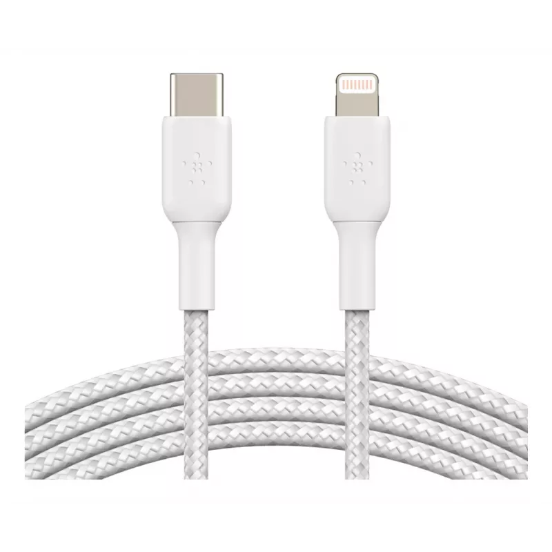 BELKIN Καλώδιο Lightning σε USB-C Πλεκτό 1m Λευκό