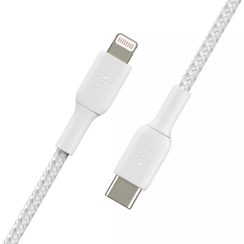 BELKIN Καλώδιο Lightning σε USB-C Πλεκτό 1m Λευκό
