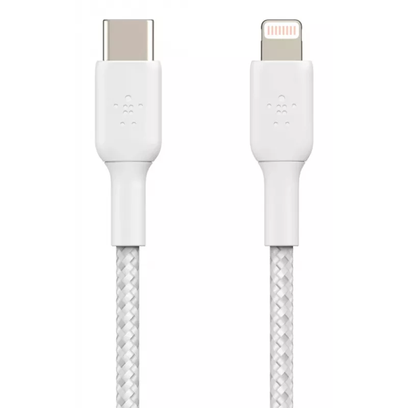BELKIN Καλώδιο Lightning σε USB-C Πλεκτό 1m Λευκό