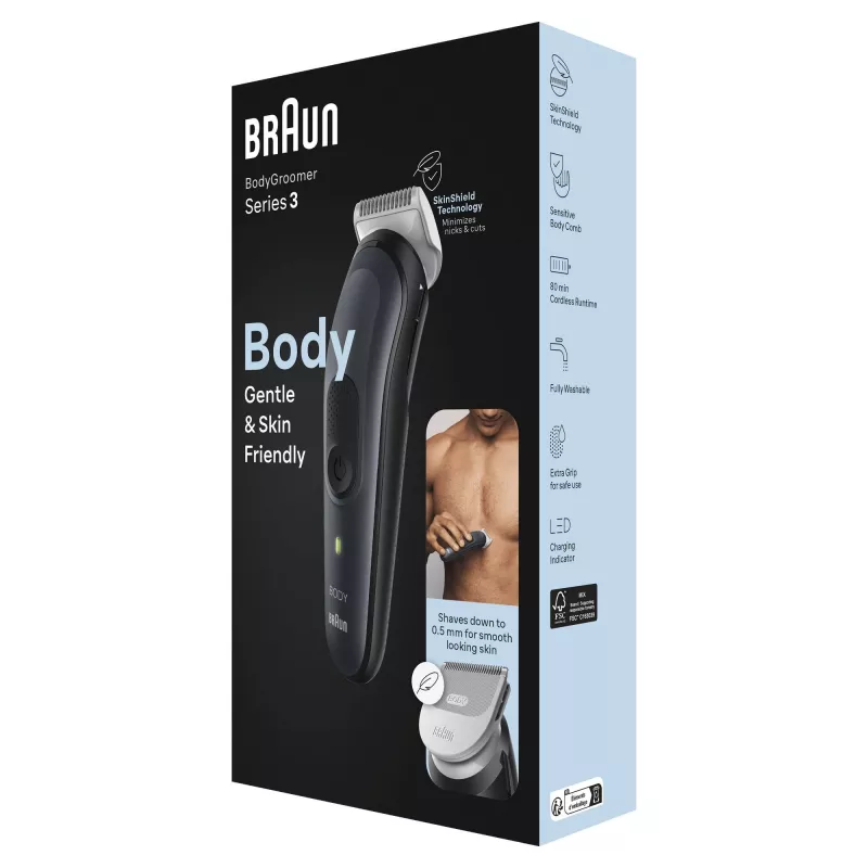Braun BodyGroomer 3 BG3340 Μαύρο, Γκρι