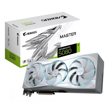 Κάρτα γραφικών GIGABYTE AORUS GeForce RTX 5080 MASTER ICE 16G — 16GB GDDR7, 256-Bit, PCIe 5.0, 2805 MHz