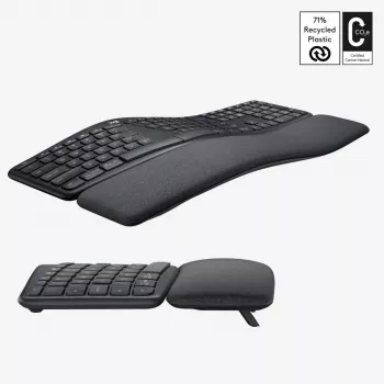 LOGITECH Ergo K860 - Ασύρματο split πληκτρολόγιο Graphite Qwerty US/International