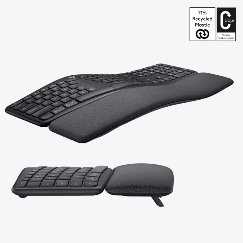 LOGITECH Ergo K860 - Ασύρματο split πληκτρολόγιο Graphite Qwerty US/International