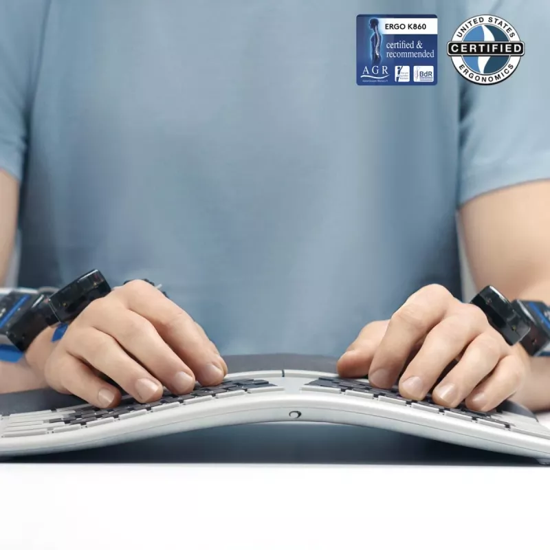 LOGITECH Ergo K860 - Ασύρματο split πληκτρολόγιο Graphite Qwerty US/International