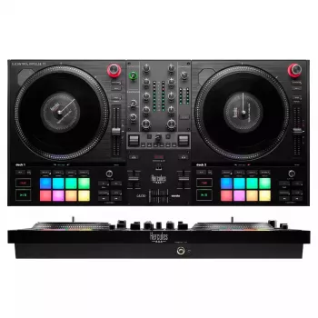 Hercules INPULSE T7 μαύρο DJ-Controller – 3,5 mm/6,35 mm ακουστικά, καλώδιο USB, 652×350×90 mm