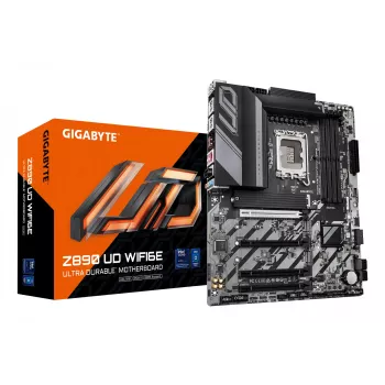 GIGABYTE Z890 UD WIFI6E Μητρική κάρτα - Υποστηρίζει Intel Core Ultra (Σειρά 2) CPUs, 12+1+2 φάσεις VRM, έως 8800 MHz DDR5 (OC), 1xPCIe 5.0 + 2xPCIe 4.0, Wi-Fi 6E, 2,5 GbE LAN, USB 4