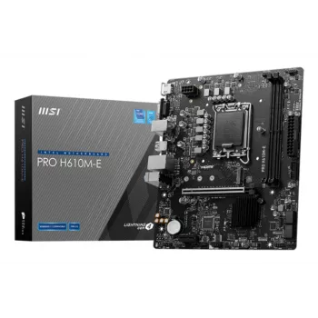 Μητρική κάρτα MSI PRO H610M-E — Intel H610, LGA 1700, micro ATX, DDR5, 2x DIMM, max 96 GB, 2.5Gb LAN, HDMI, 4x SATA III
