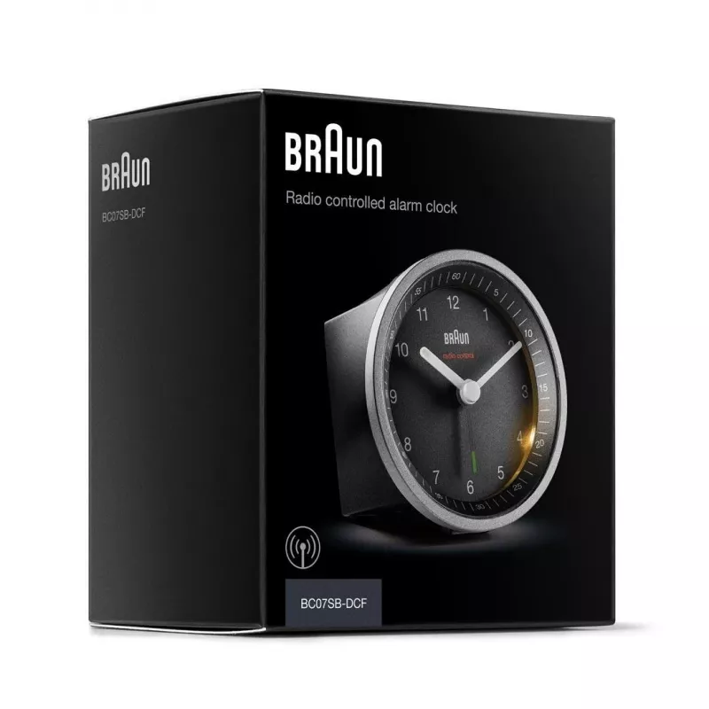 Braun BC07SB-DCF Ξυπνητήρι κουάρτζ Μαύρο, Ασημί