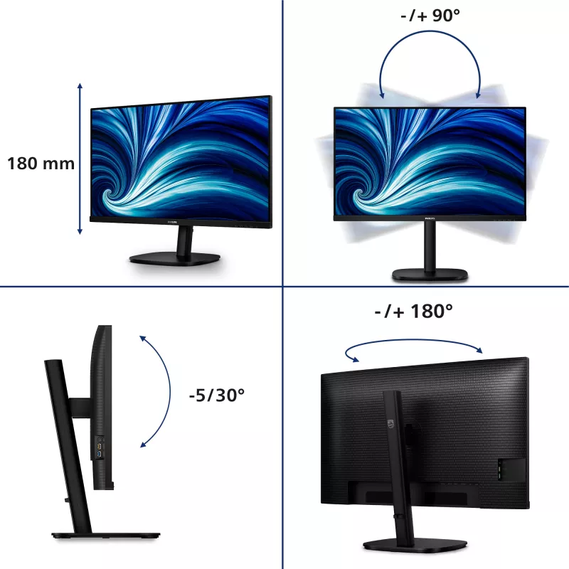 Philips 32B2U3601/00 Οθόνη υπολογιστή 80 cm (31,5 ίντσες) 2560 x 1440 Pixel Quad HD LCD Μαύρο