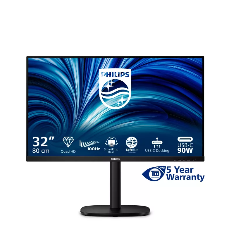 Philips 32B2U3601/00 Οθόνη υπολογιστή 80 cm (31,5 ίντσες) 2560 x 1440 Pixel Quad HD LCD Μαύρο