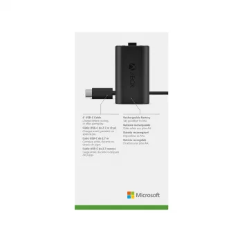 Κιτ φόρτισης Microsoft Xbox One Play & Charge Kit – επαναφορτιζόμενη ενσύρματη μπαταρία με USB Type-C, μαύρο, ματ
