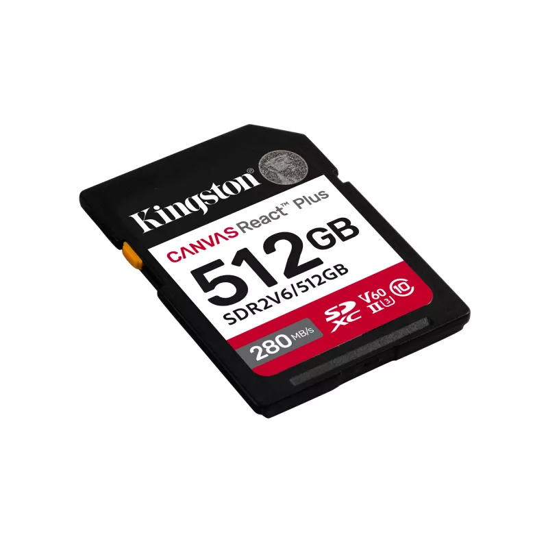Kingston Technology 512GB Canvas React Plus SDXC UHS-II 280R/150W U3 V60 για Full HD/4K